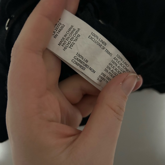 Dex Linen Black Shirt with Grommets and Lace up - Picture 4 of 4